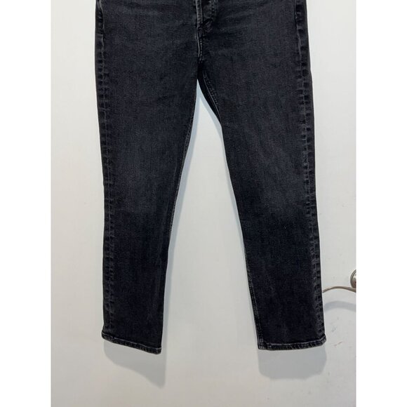 Agolde Riley Crop Black  Ash Jeans Women Size 26 - Picture 5 of 12